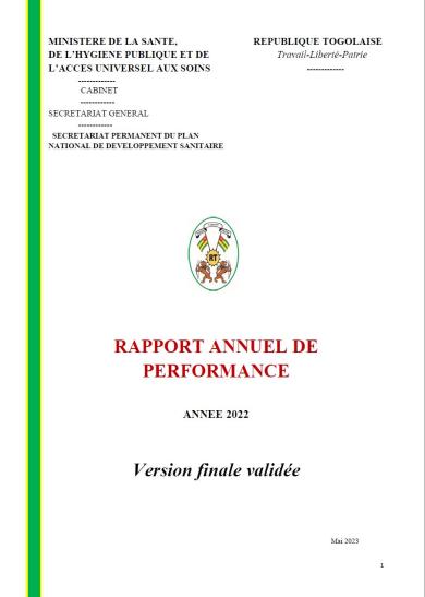 Rapport annuel de performance, année 2022